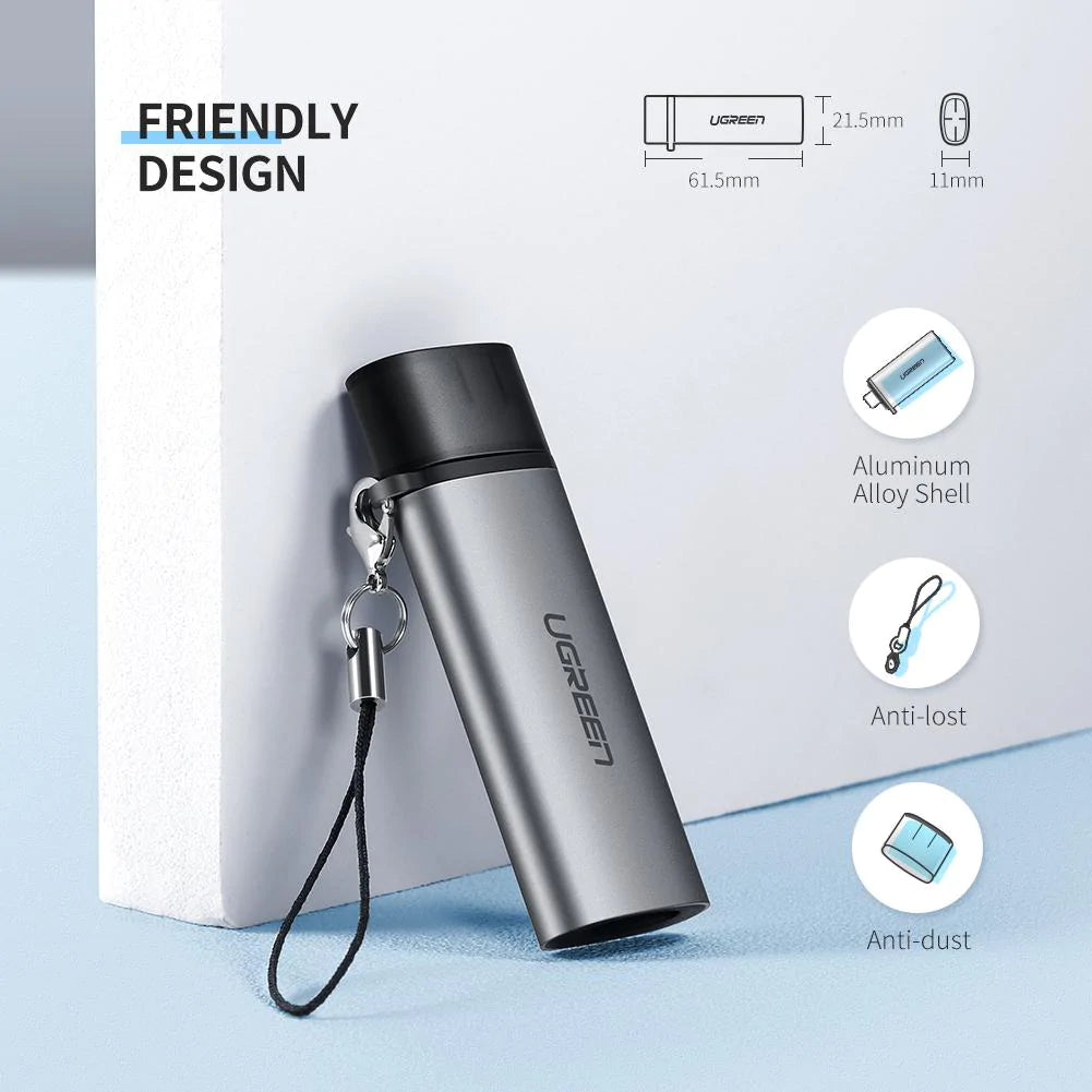 Čítačka kariet USB-C UGREEN CM184, SD - microSD, Sivá