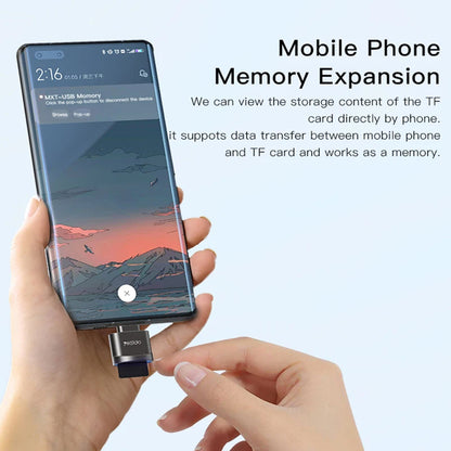 Čítačka kariet USB-C Yesido GS19, USB-A (OTG) - microSD, Sivá