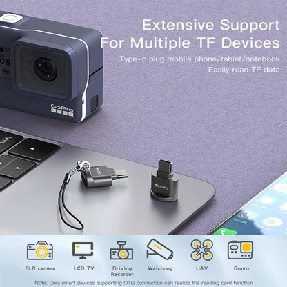 Čítačka kariet USB-C Yesido GS19, USB-A (OTG) - microSD, Sivá