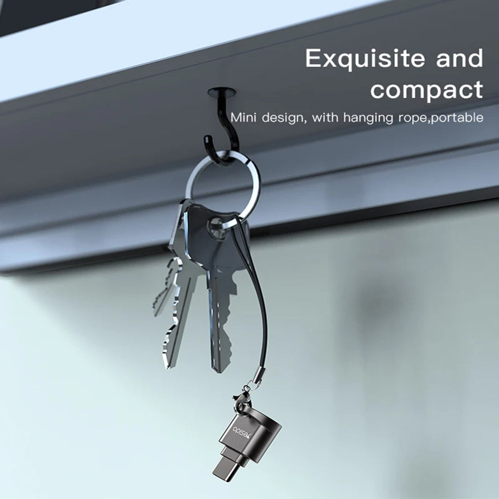 Čítačka kariet USB-C Yesido GS19, USB-A (OTG) - microSD, Sivá