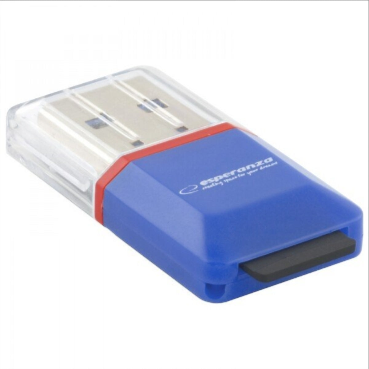 Čítačka kariet USB Esperanza EA134B, microSD, modrá