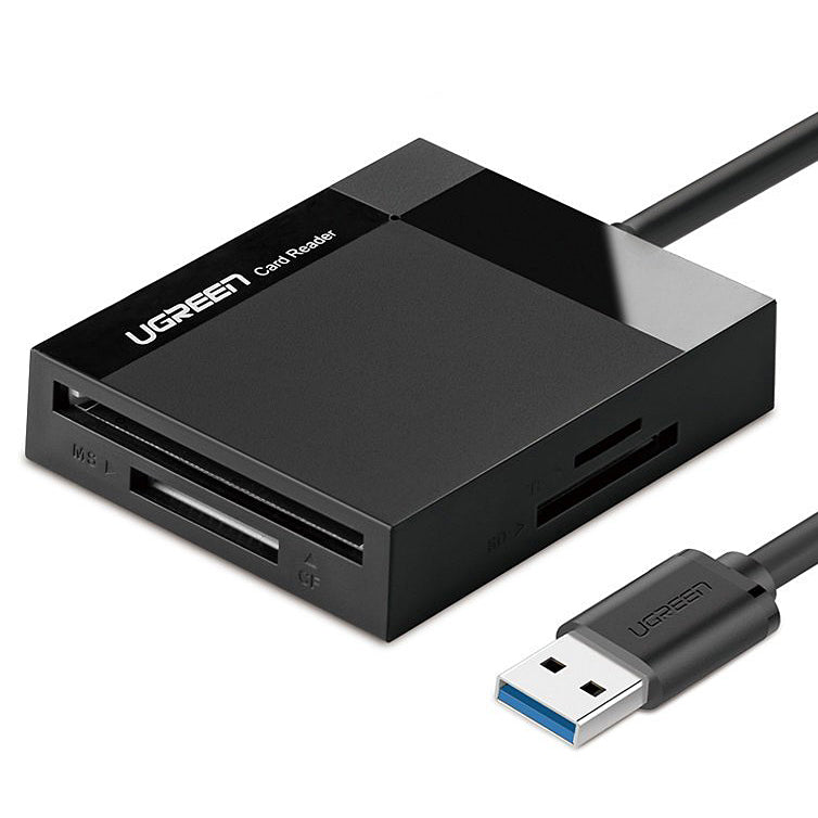 Čítačka kariet USB 3.0 UGREEN CR125, SD - microSD - CF - MS, Čierna