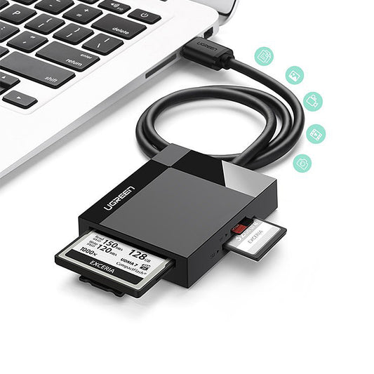 Čítačka kariet USB 3.0 UGREEN CR125, SD - microSD - CF - MS, Čierna