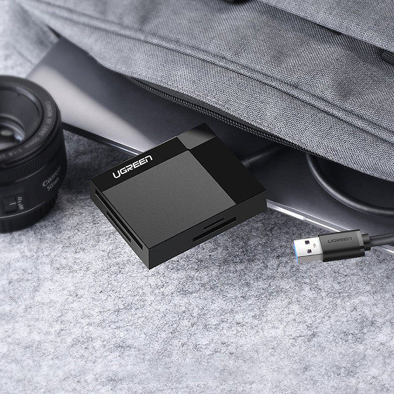 Čítačka kariet USB 3.0 UGREEN CR125, SD - microSD - CF - MS, Čierna