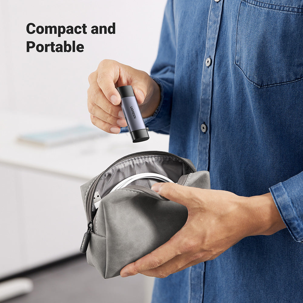 Čítačka kariet USB / USB-C UGREEN CM185, SD - microSD, Sivá