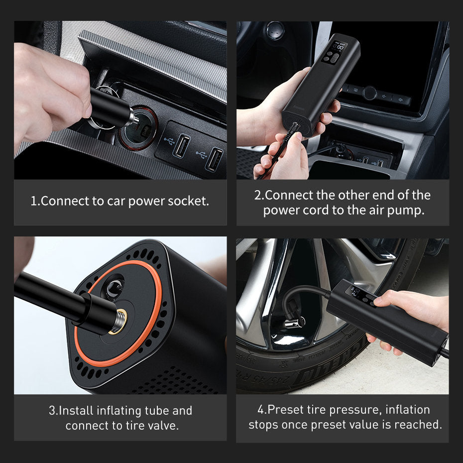 Auto kompresor Baseus Air Pump, znovu zabalený CRCQ000001