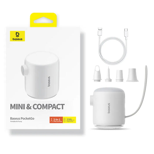 Baseus PocketGo pumpa pre nafukovacie matrace, Biela C11157700221-00