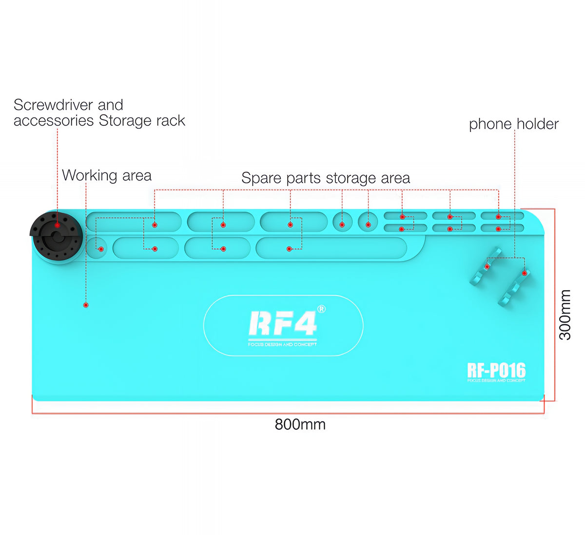 Servisná podložka RF4 RF-PO16, 80 cm x 30 cm