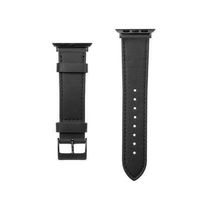 Fixed Leather remienok pre Apple Watch 42mm / 41mm / 40mm / 38mm Series, Čierny