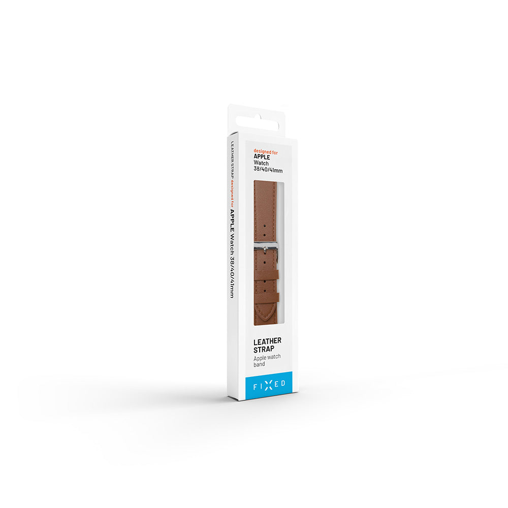 Fixed Leather remienok pre Apple Watch 42mm / 41mm / 40mm / 38mm Series, Čierny