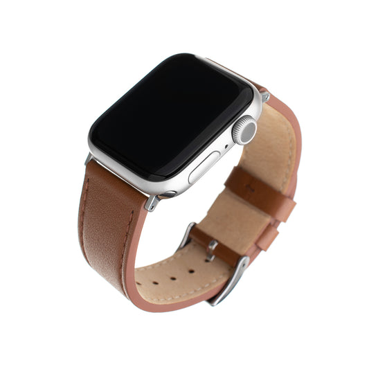 Remienok Fixed Leather pre Apple Watch 49mm / 46mm / 45mm / 44mm / 42mm Series, Hnedý