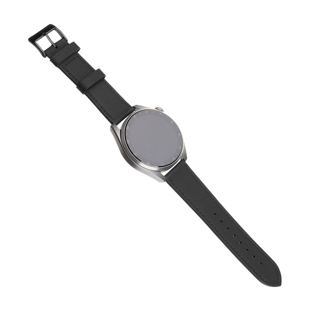 Fixed Leather remienok pre Huawei Watch / Xiaomi Watch Series, 22mm, Čierny
