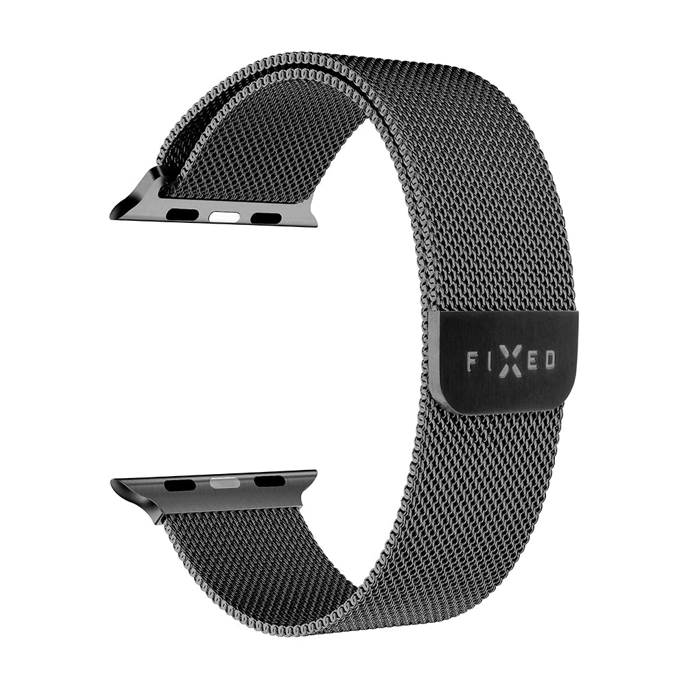 Fixed Mesh remienok pre Apple Watch 42mm / 41mm / 40mm / 38mm Series, Čierny
