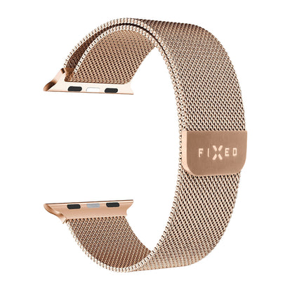 Fixed Mesh remienok pre Apple Watch 42mm / 41mm / 40mm / 38mm Series, Ružové Zlato