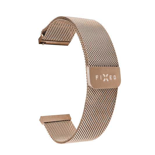 Remienok Fixed Mesh pre Huawei Watch / Garmin Watch Series, 18mm, Ružovo-zlatý
