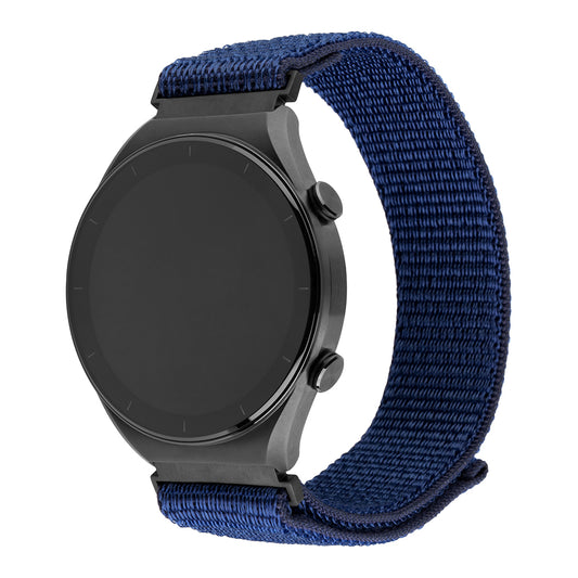 Fixed Nylon Sporty remienok pre Samsung Galaxy Watch / Huawei Watch Series, 20mm, Tmavomodrý