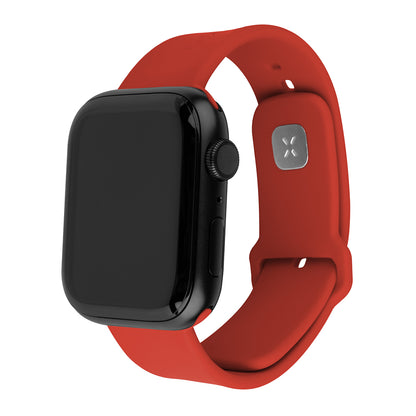 Fixed Silicone Sporty remienok pre Apple Watch 42mm / 41mm / 40mm / 38mm Series, Červený