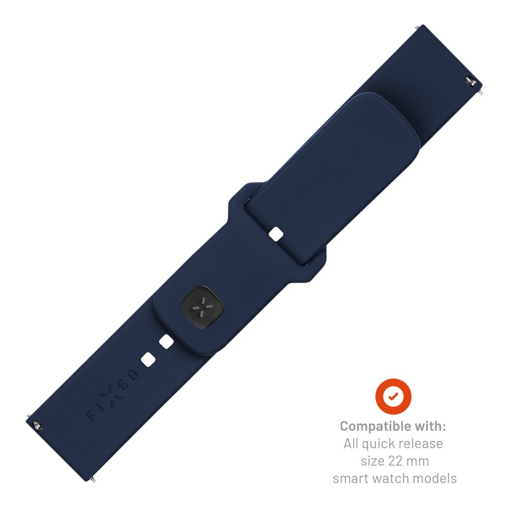 Fixed Silicone Sporty remienok pre Huawei Watch / Xiaomi Watch Series, 22mm, Modrý