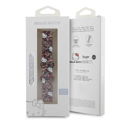 Silikónový remienok Hello Kitty s graffiti vzorom pre Samsung Galaxy Watch / Huawei Watch Series, Ružový