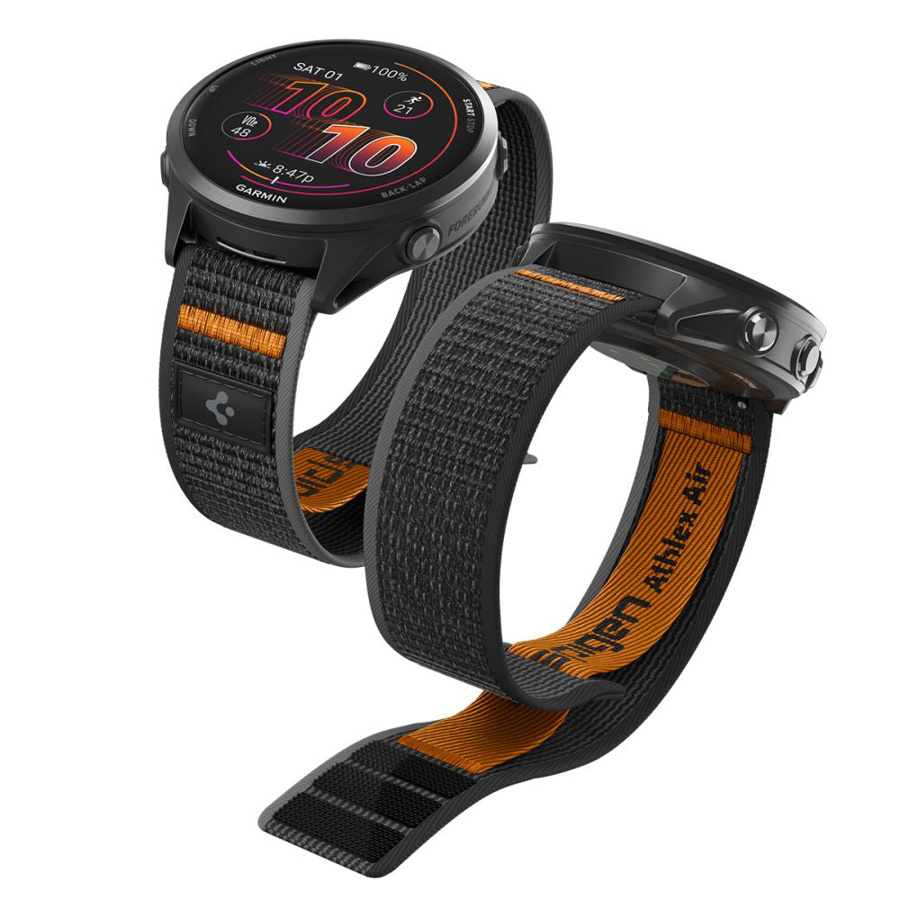 Remienok Spigen Athlex Air 2 pre Garmin Watch Venu / Forerunner Series, 22mm, Čierno Oranžový AMP11425