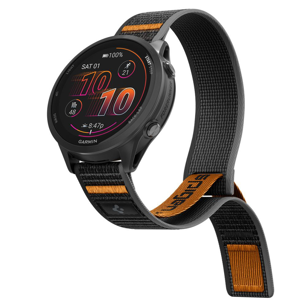 Remienok Spigen Athlex Air 2 pre Garmin Watch Venu / Forerunner Series, 22mm, Čierno Oranžový AMP11425