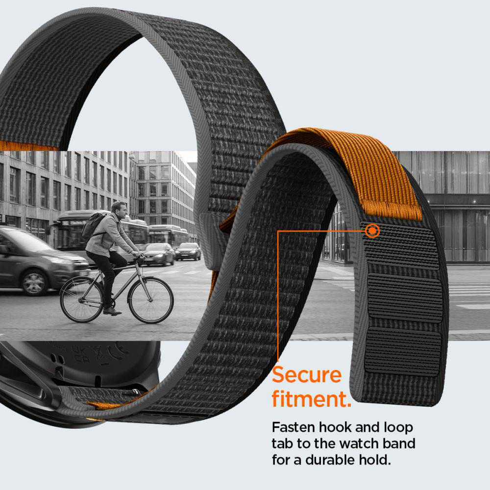 Remienok Spigen Athlex Air 2 pre Garmin Watch Venu / Forerunner Series, 22mm, Čierno Oranžový AMP11425