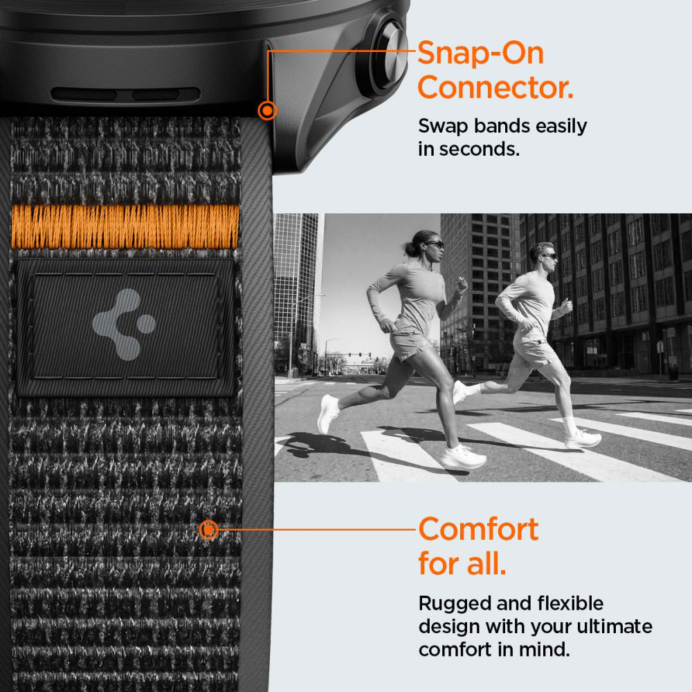 Remienok Spigen Athlex Air 2 pre Garmin Watch Venu / Forerunner Series, 22mm, Čierno Oranžový AMP11425