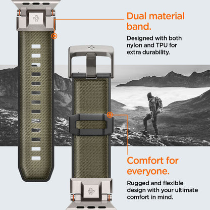 Spigen DuraPro Armor remienok pre Apple Watch 49mm / 46mm / 45mm / 44mm / 42mm Series, Zelený AMP09102