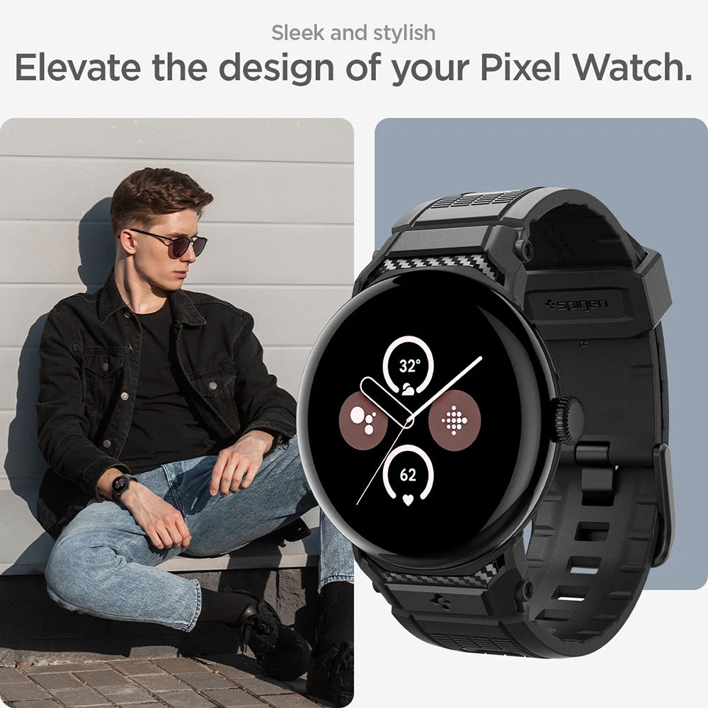 Remienok Spigen Rugged pre Google Pixel Watch 41mm Series, čierny AMP07556