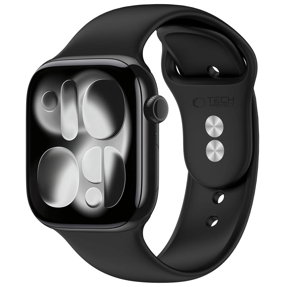 Silikónový remienok Tech-Protect pre Apple Watch 49mm / 46mm / 45mm / 44mm Series, čierny