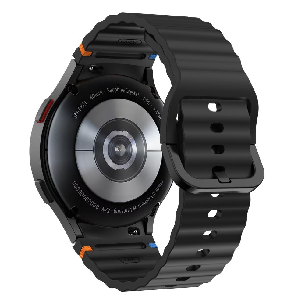 Tech-Protect silikónový športový remienok pre Samsung Galaxy Watch7 / Watch FE / Watch6 / Watch5 / Watch4 Series, čierny 