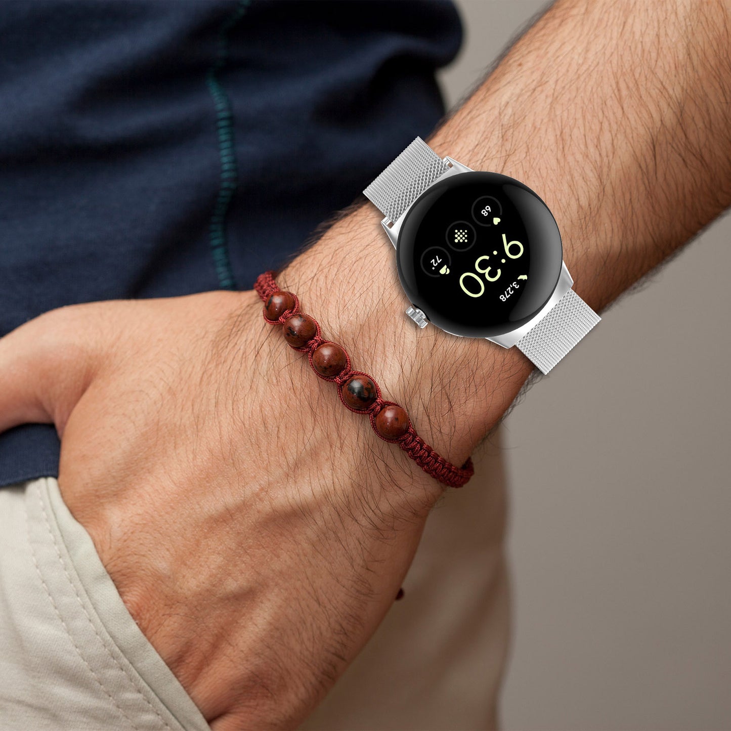 Techsuit W009 remienok pre Google Pixel Watch 4 45mm, Strieborný