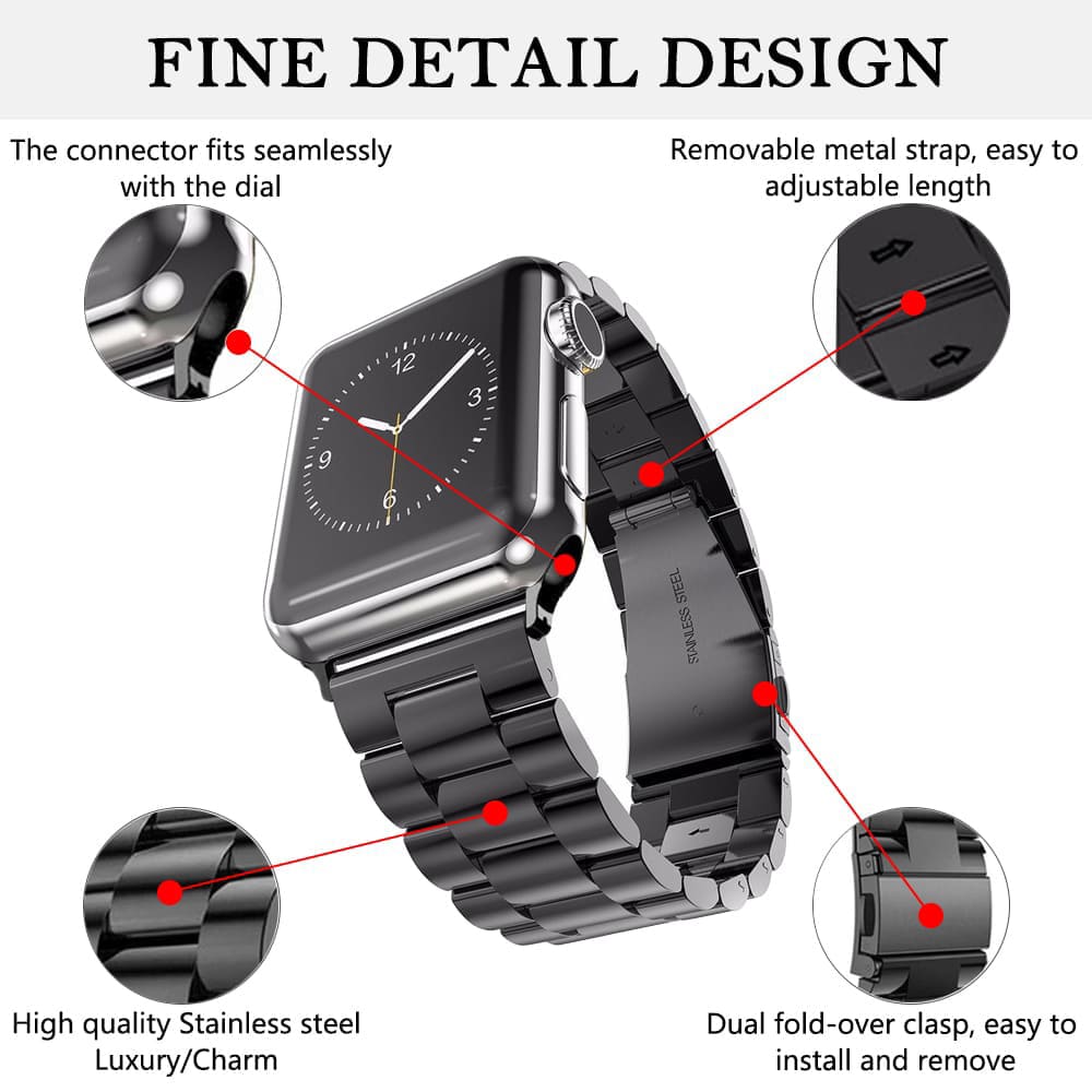 Techsuit W036 remienok pre Apple Watch 42mm / 41mm / 40mm / 38mm Series, čierny