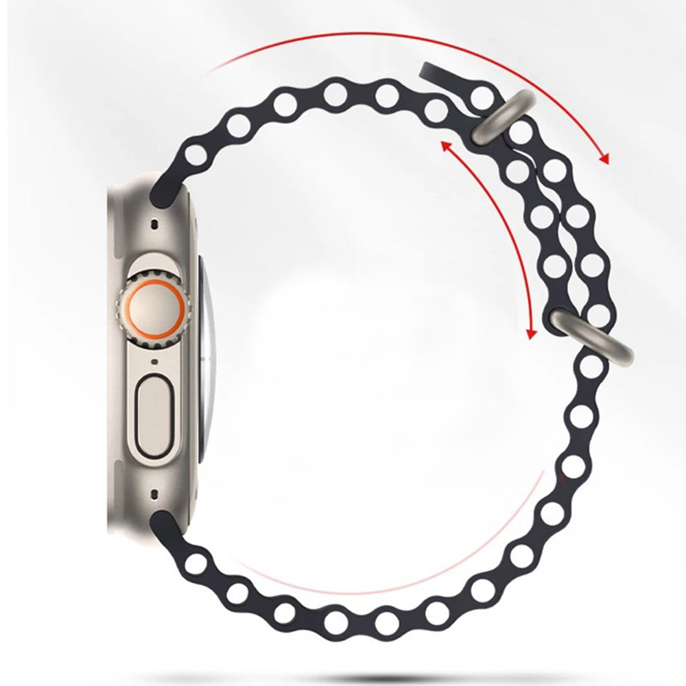 Remienok Techsuit W038 pre Apple Watch 49mm / 46mm / 45mm / 44mm / 42mm Series, tmavomodrý