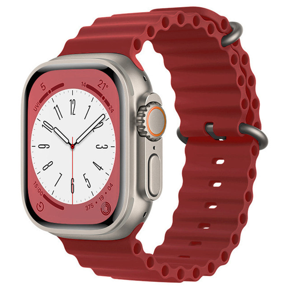 Techsuit W038 Strap for Apple Watch 49mm / 46mm / 45mm / 44mm / 42mm Series, Dark Red