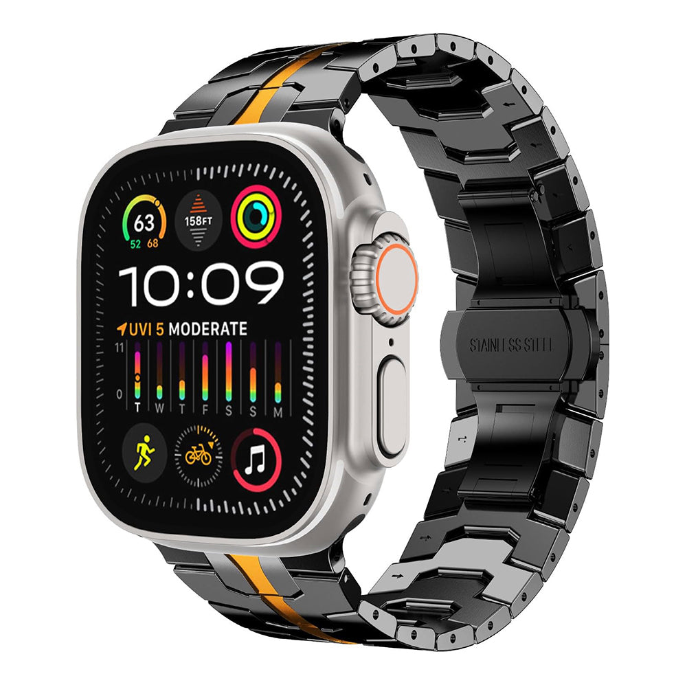 Techsuit W063 remienok pre Apple Watch 49mm / 46mm / 45mm / 44mm / 42mm Series, Čierno-oranžový