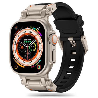 Techsuit W064 remienok pre Apple Watch 49mm / 46mm / 45mm / 44mm / 42mm Series, Čierno strieborný