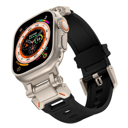 Techsuit W064 remienok pre Apple Watch 49mm / 46mm / 45mm / 44mm / 42mm Series, Čierno strieborný