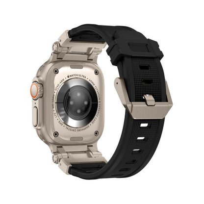 Techsuit W064 remienok pre Apple Watch 49mm / 46mm / 45mm / 44mm / 42mm Series, Čierno strieborný