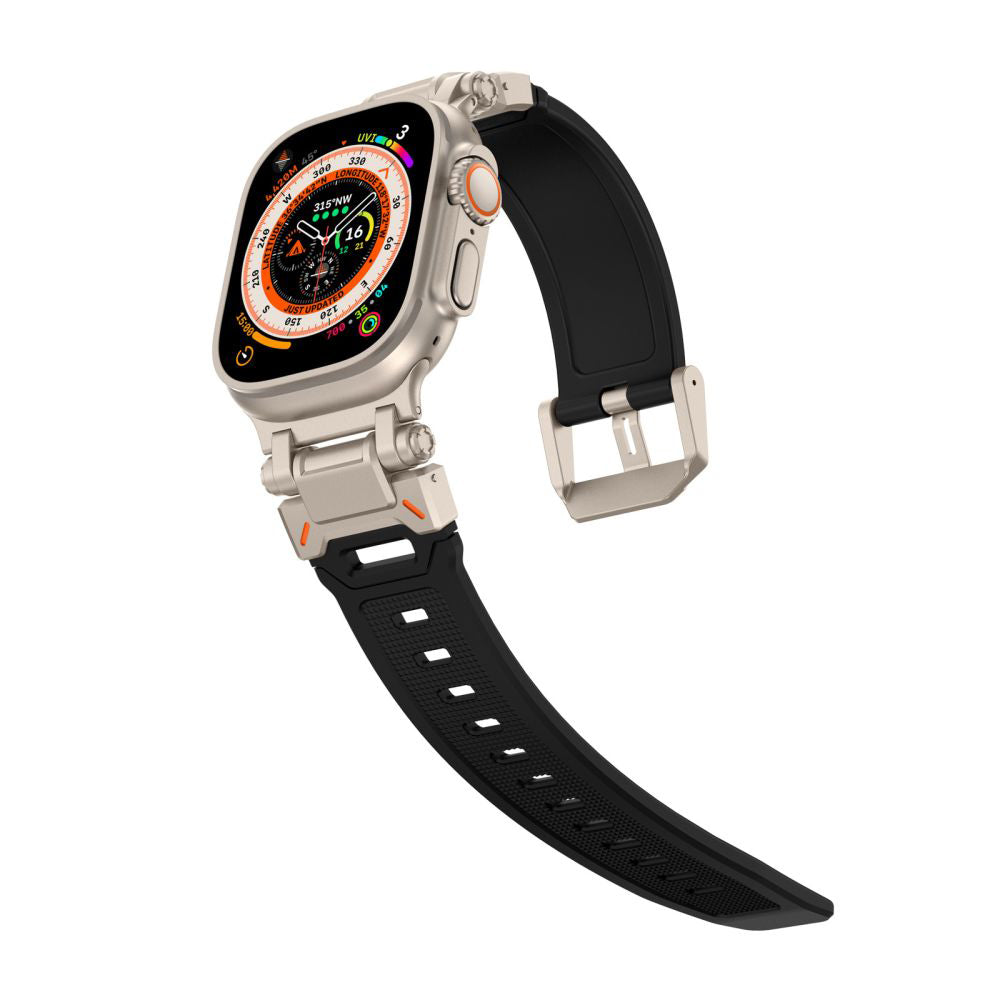 Techsuit W064 remienok pre Apple Watch 49mm / 46mm / 45mm / 44mm / 42mm Series, Čierno strieborný