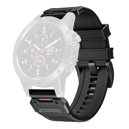 Remienok Techsuit W068 pre Garmin Watch Fenix Series, 26 mm, čierny