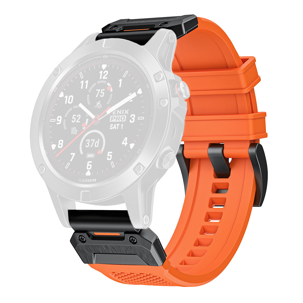 Techsuit W068 remienok pre Garmin Watch Fenix Series, 26mm, Čierno-oranžový