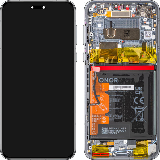 Displej s dotykovou obrazovkou Honor Magic7 Pro, s rámom a batériou, čierny, Service Pack 0235AMRM