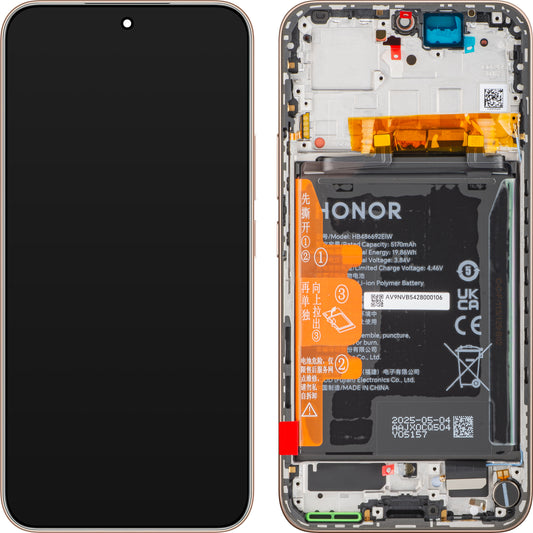 Honor 400 Touchscreen Display, with Frame and Battery, Gold (Desert Gold), Service Pack 0235APNQ