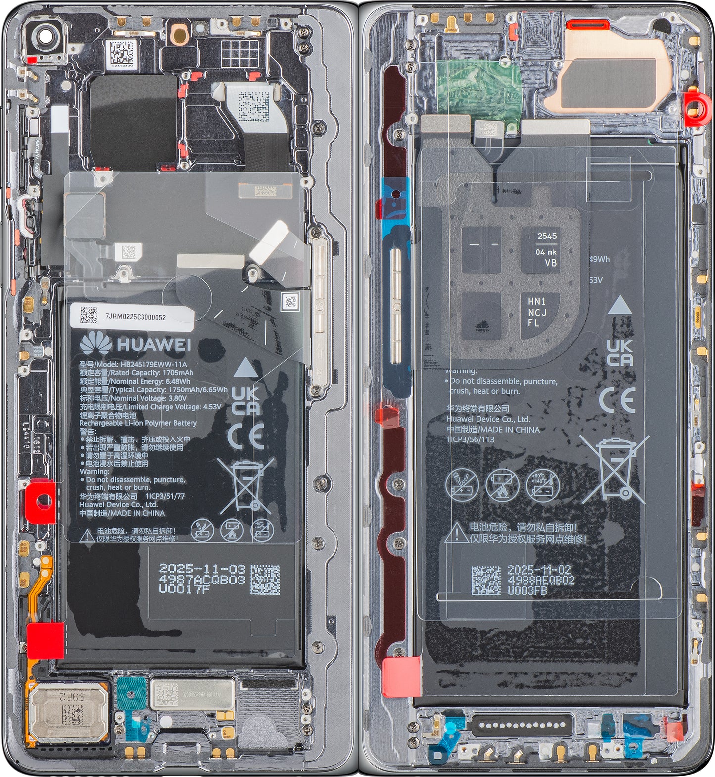 Displej s dotykovou obrazovkou Huawei Mate X7, s rámom a batériou, sivý, Service Pack 02357JRM