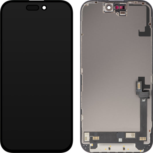 Displej s dotykovou obrazovkou JK pre Apple iPhone 16, s rámom, verzia LCD In-Cell IC Movable, čierna