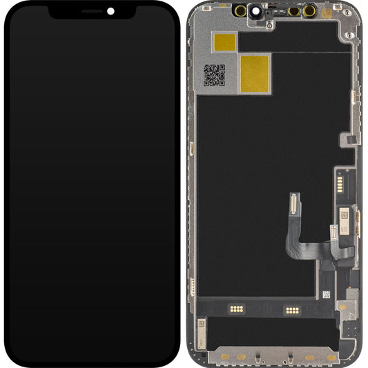 JK dotykový displej pre Apple iPhone 12 / 12 Pro, s rámom, OLED IC pohyblivá verzia, čierny
