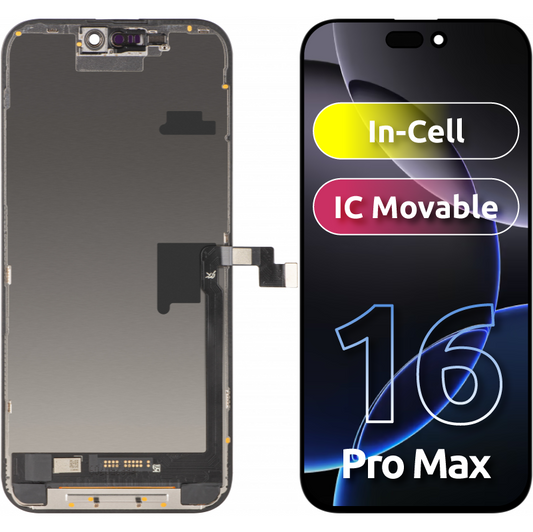 Displej s dotykovou obrazovkou JK pre Apple iPhone 16 Pro Max, s rámom, verzia LCD In-Cell IC Movable, čierna