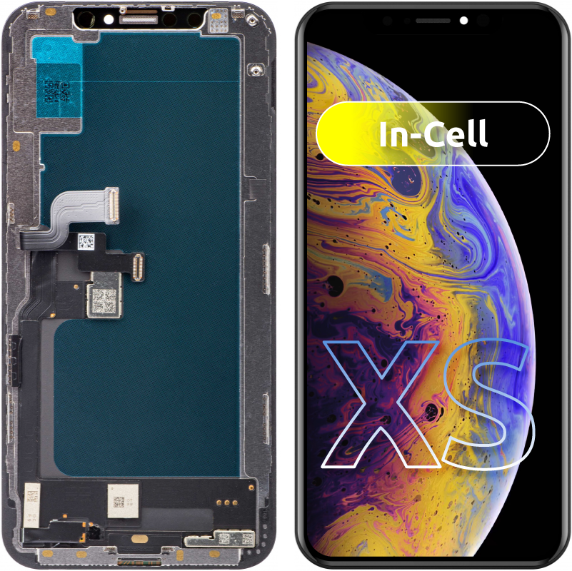 JK Dotykový displej pre Apple iPhone XS, s rámom, verzia In-Cell LCD, čierny