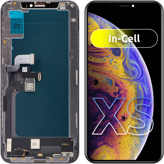 JK Dotykový displej pre Apple iPhone XS, s rámom, verzia In-Cell LCD, čierny